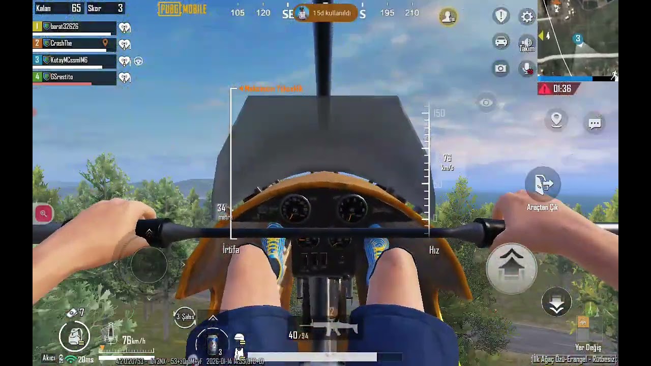 Pubg'de maçta 1. oldum