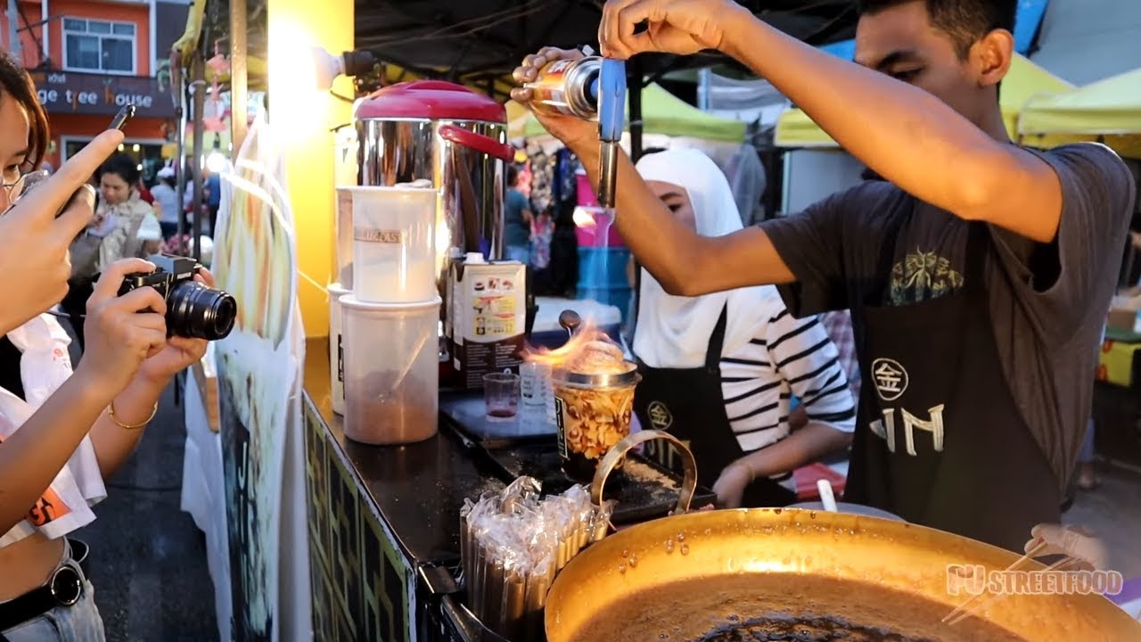 Taiwan Brown Sugar Boba Lava Tea in Thailand // PU STREET FOOD 🍵🍁🍬