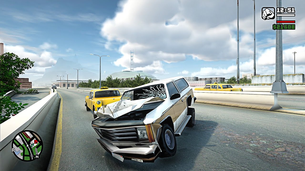 GTA SA Realistic Vehicle Deformation - Crash Testing Ep.42