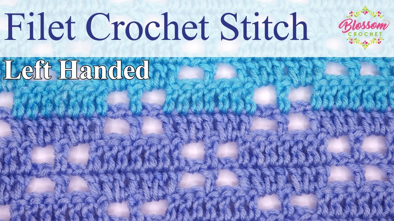 Left Handed: Filet Crochet Stitch For Beginners! Simple Blanket/ Scarf idea.