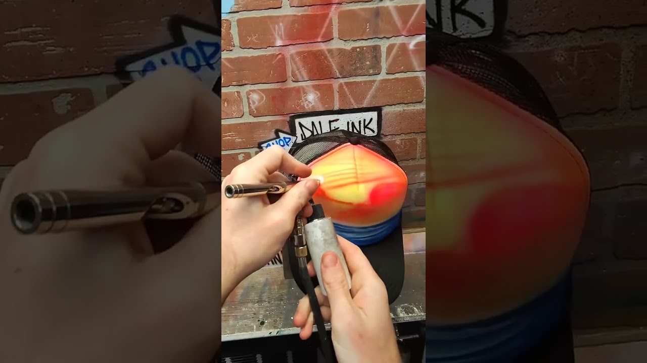 POV airbrushing a sunset design #art #airbrush