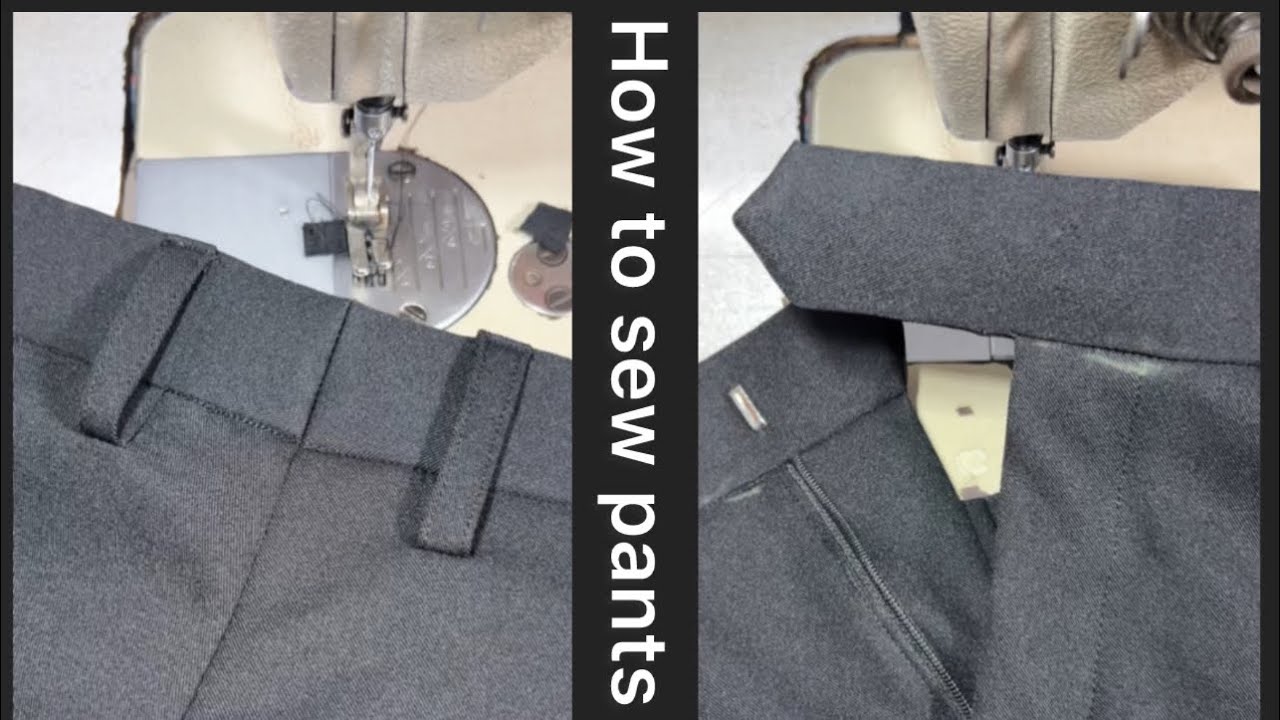 How to sew high waist pants, part 2 / Sewing men's pants /