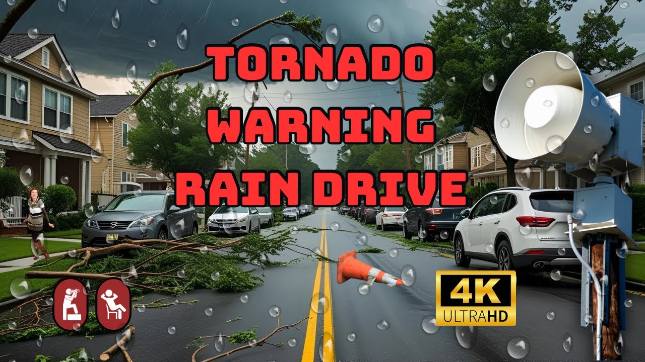 Tornado Warning Heavy Rain Drive - Indianapolis Indiana