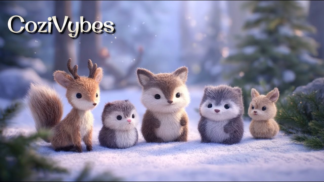 Cozy Winter Woodland 🐿️❄️ | 1 Hour Lofi Music | Cute Forest Animals | No Ads