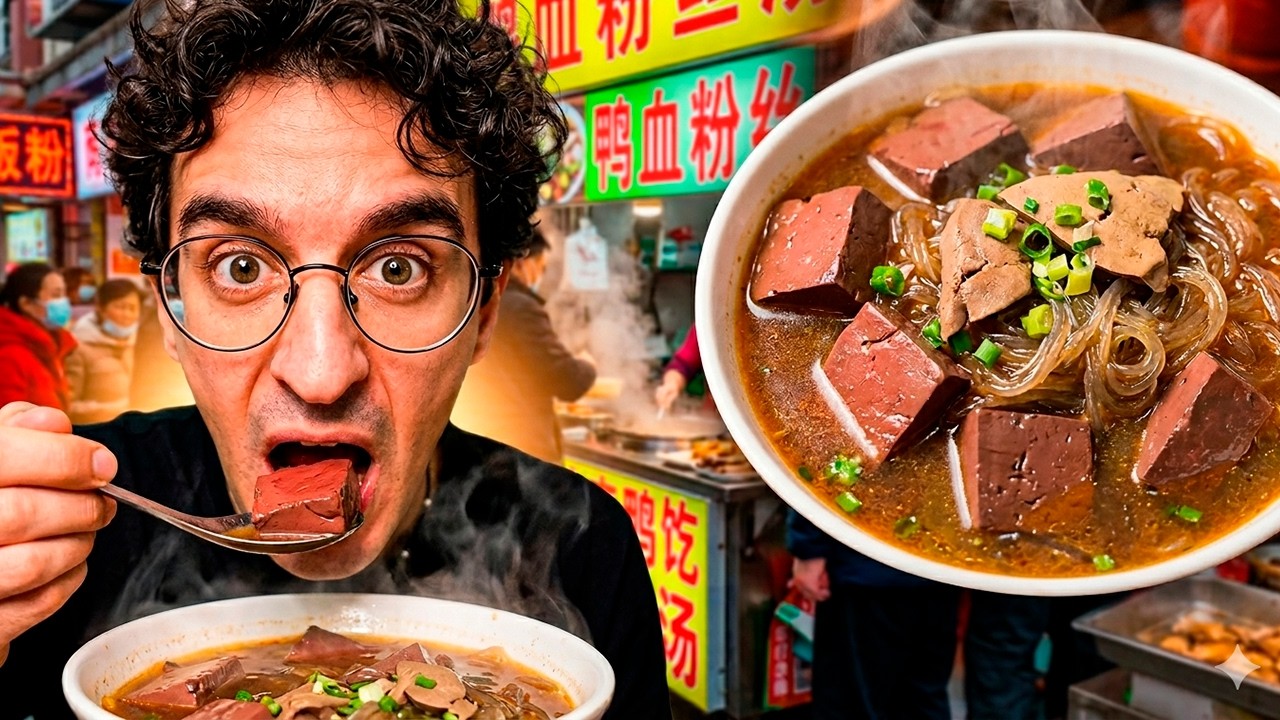 🍜 Probando la SOPA de SANGRE de PATO en Nanjing 🦆 TOUR de COMIDA CHINA CALLEJERA