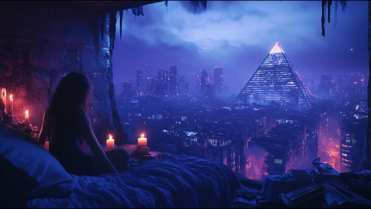 🌧️Rainy Night in a Cyberpunk City🌃 | Relaxing Music with Dystopian Ambience for Deep Sleep