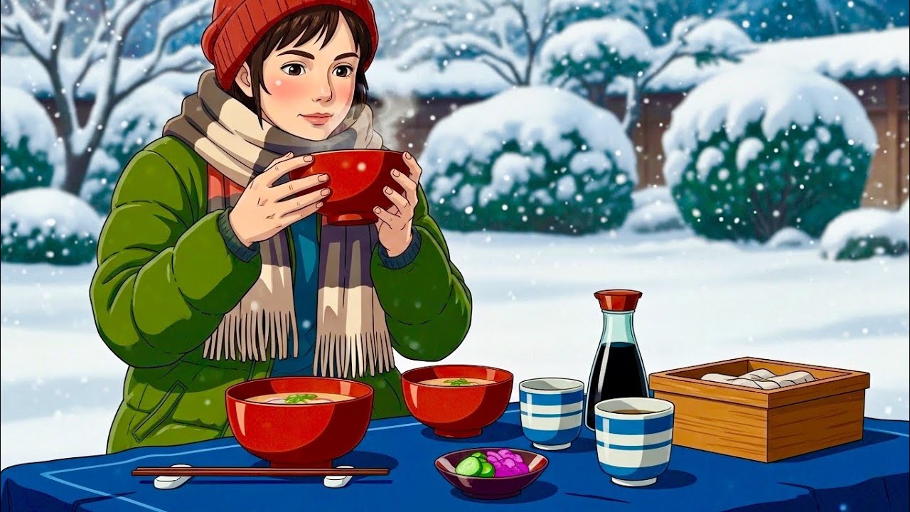 Snow Garden Picnic in Winter ❄️ | Cozy Ghibli-Style Slow Life Video | ASMR Cooking & Nature Sounds