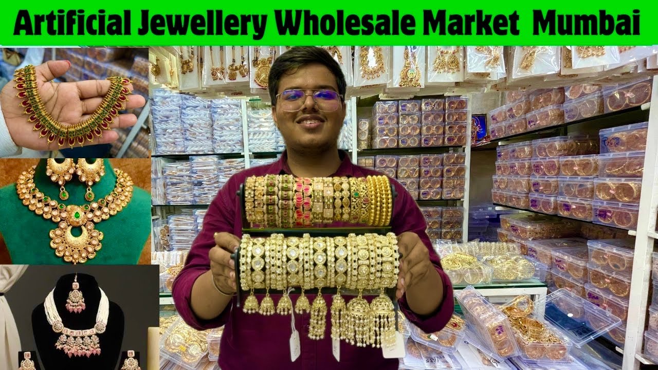 Imitation Jewellery Wholesale Market Mumbai Bridal Necklace wholesaler Fancy Gold Plated Bangles 