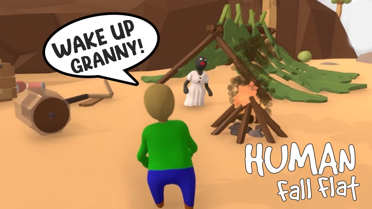 GRANNY AND BALDI STRANDED ON TINY ISLAND in HUMAN FALL FLAT
