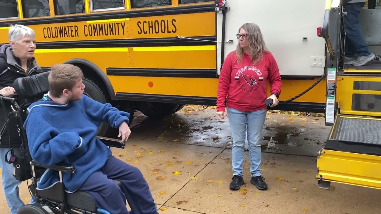 Sam getting on the school bus to Waldron for another day of school 11.15.24 @onthatnote