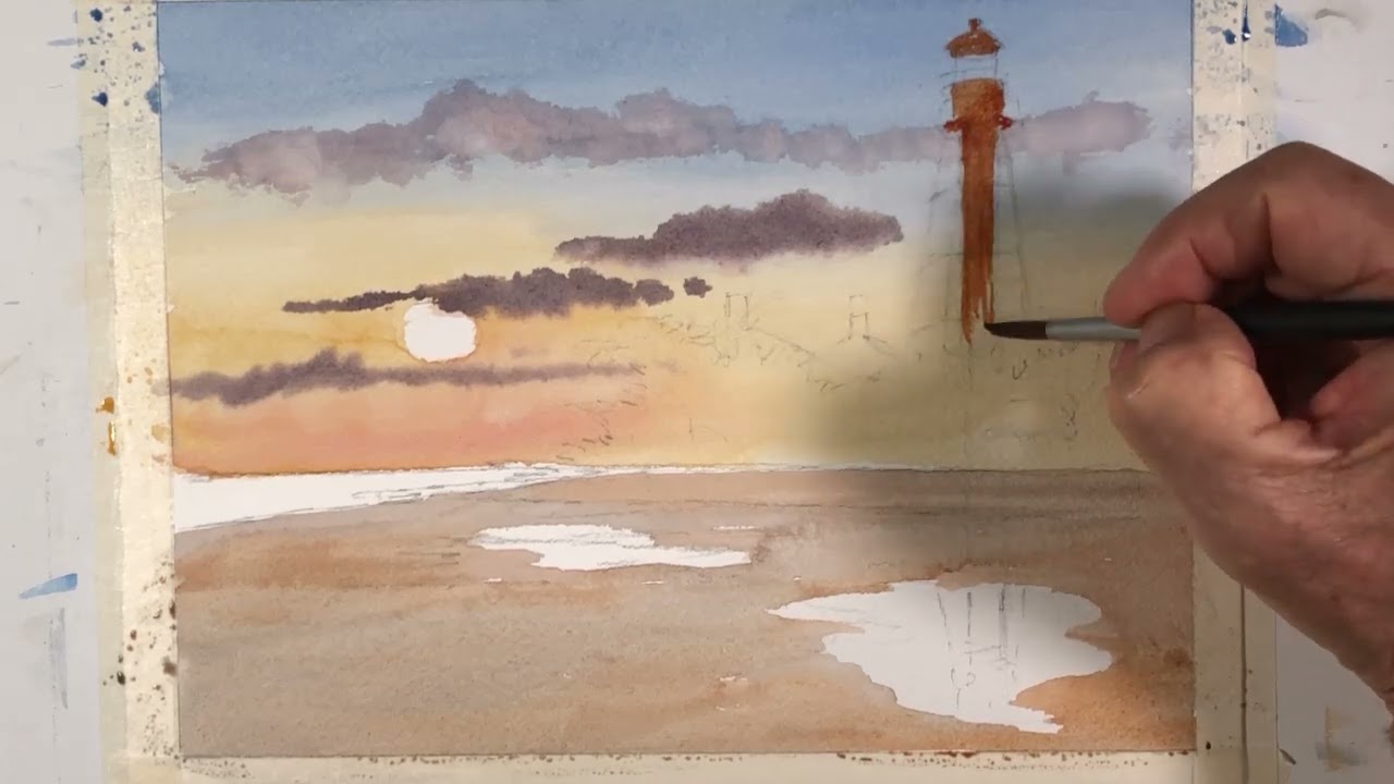20 Minute Watercolor Tutorial  SANIBEL LIGHTHOUSE