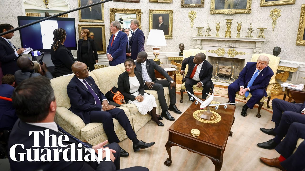 Donald Trump ambushes South Africa's president with video falsely claiming white genocide
