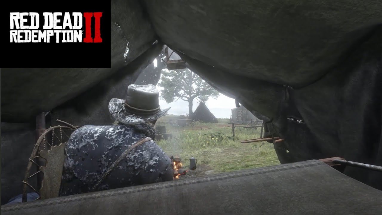 RDR2| SNOWY CAMP AMBIENCE FOR 1 HOUR IN CLEMENS POINT WITH ARTHUR #rdr2 #asmr #reddeadredemption2