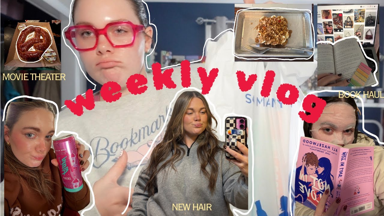 spend a week with me! | new hair!! | book haul