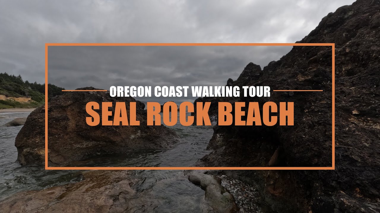 LOCALS BEACH at Seal Rock, Oregon Walking Tour - 2K | HIGH TIDE