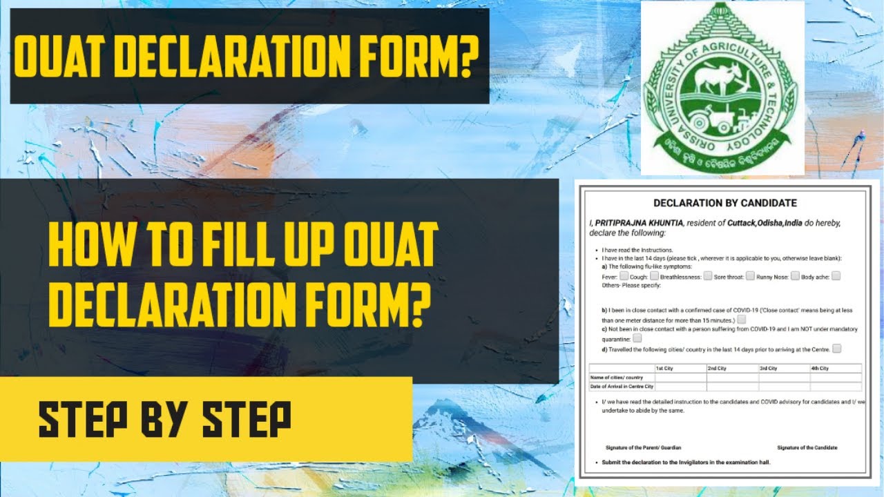 How to fill up OUAT-2020  Declaration Form?