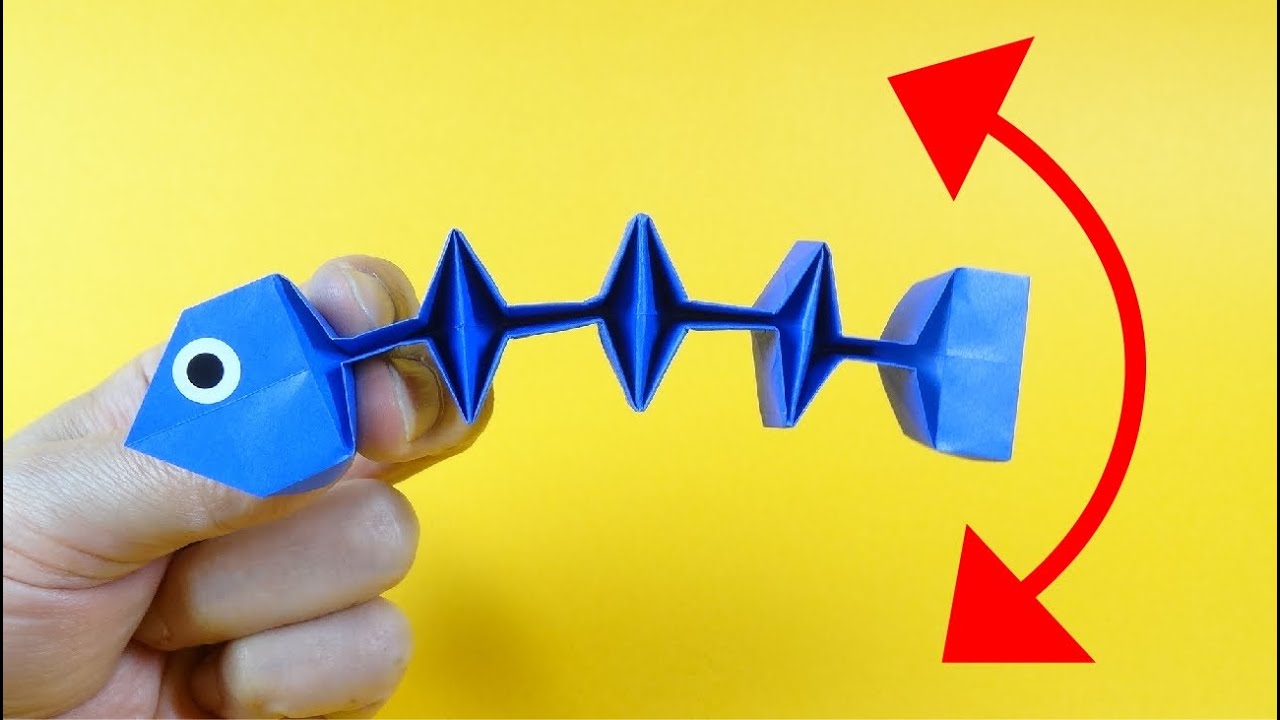 妖怪と魔法おりがみ「ほねほね魚」Origami Toy 