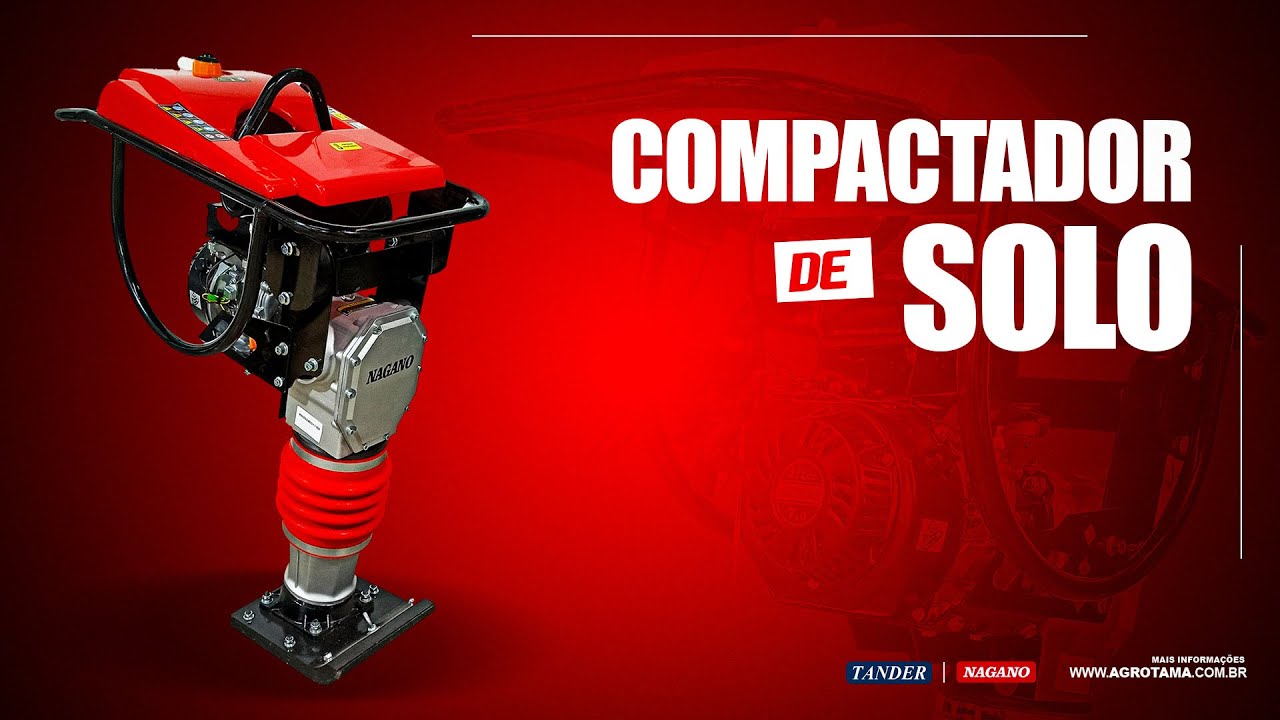 Compactador de Solo Tipo Sapo a Gasolina 7 HP Motor de 4 Tempos - Nagano