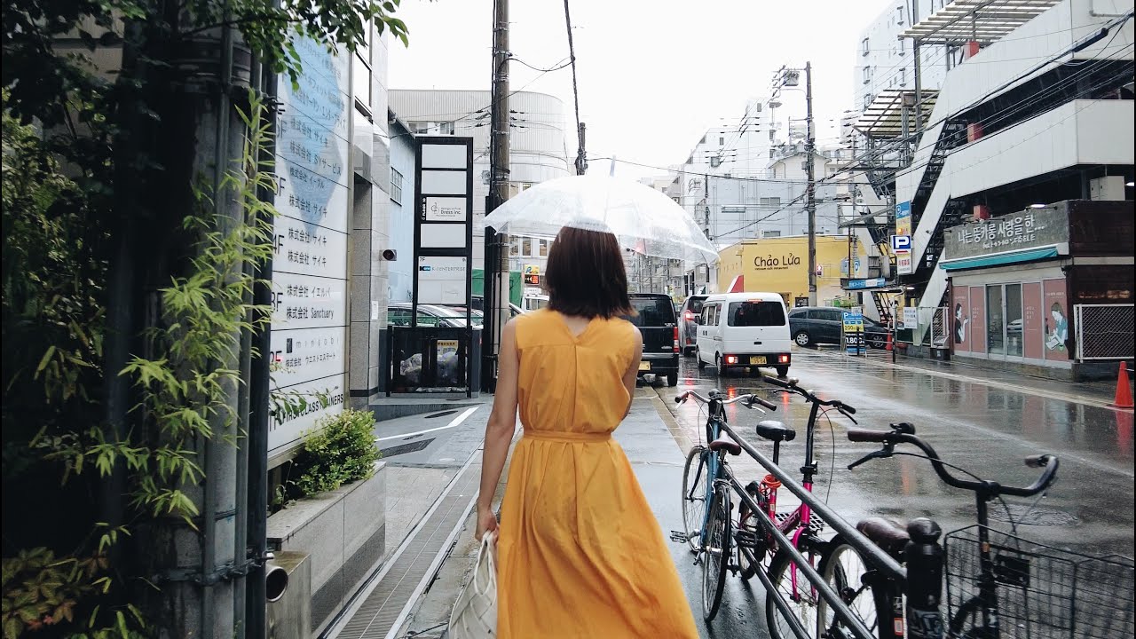 THUNDERSTORM RAIN WALK | HORIE, SHINSAIBASHI OSAKA JAPAN | 4K ASMR Rain Ambience RAINSCAPE
