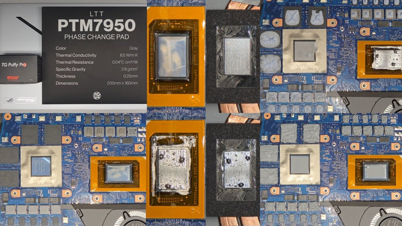 ASUS ROG Zephyrus G14 GA403U GA403UV-G14.R94060 TG Thermal Grizzly Putty Pro PTM7950 Application