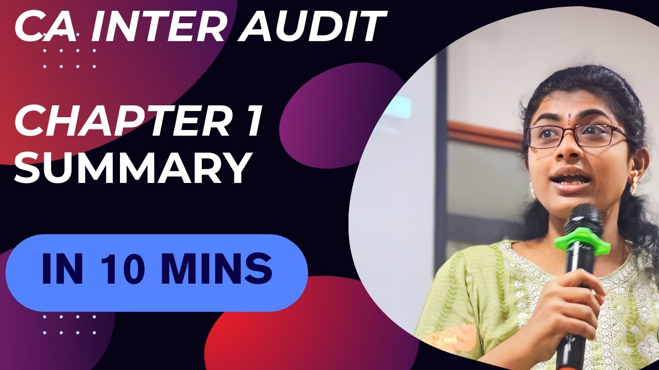 CA INTER | AUDIT | CHAPTER 1 | SUMMARY IN 10 MINS | CA REVATHY RAJA