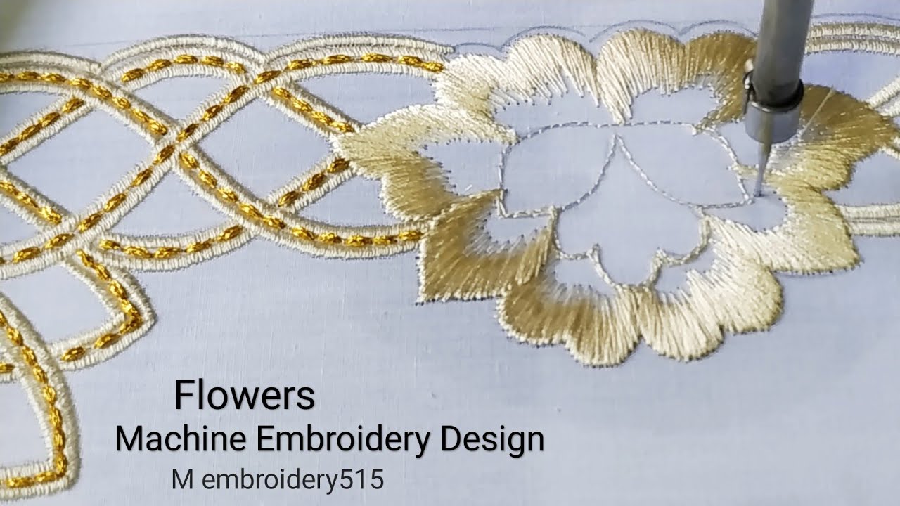 Flowers Embroidery Design Borderline Machine Embroidery industrial zigzag machine
