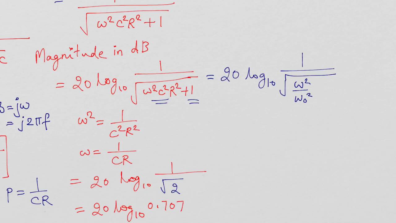 RC Low Pass Filter, Single Pole, Magnitude, Phase and 3dB Frequency