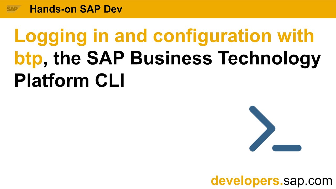 Logging in and configuration with btp, the SAP Business Technology Platform CLI