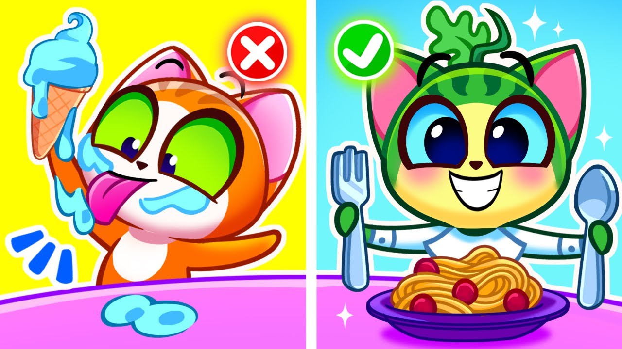 Strawberry VS Watermelon Kitten 🍓 Good Habits for Toddlers + More Educational Cartoons 😻 Purr-Purr