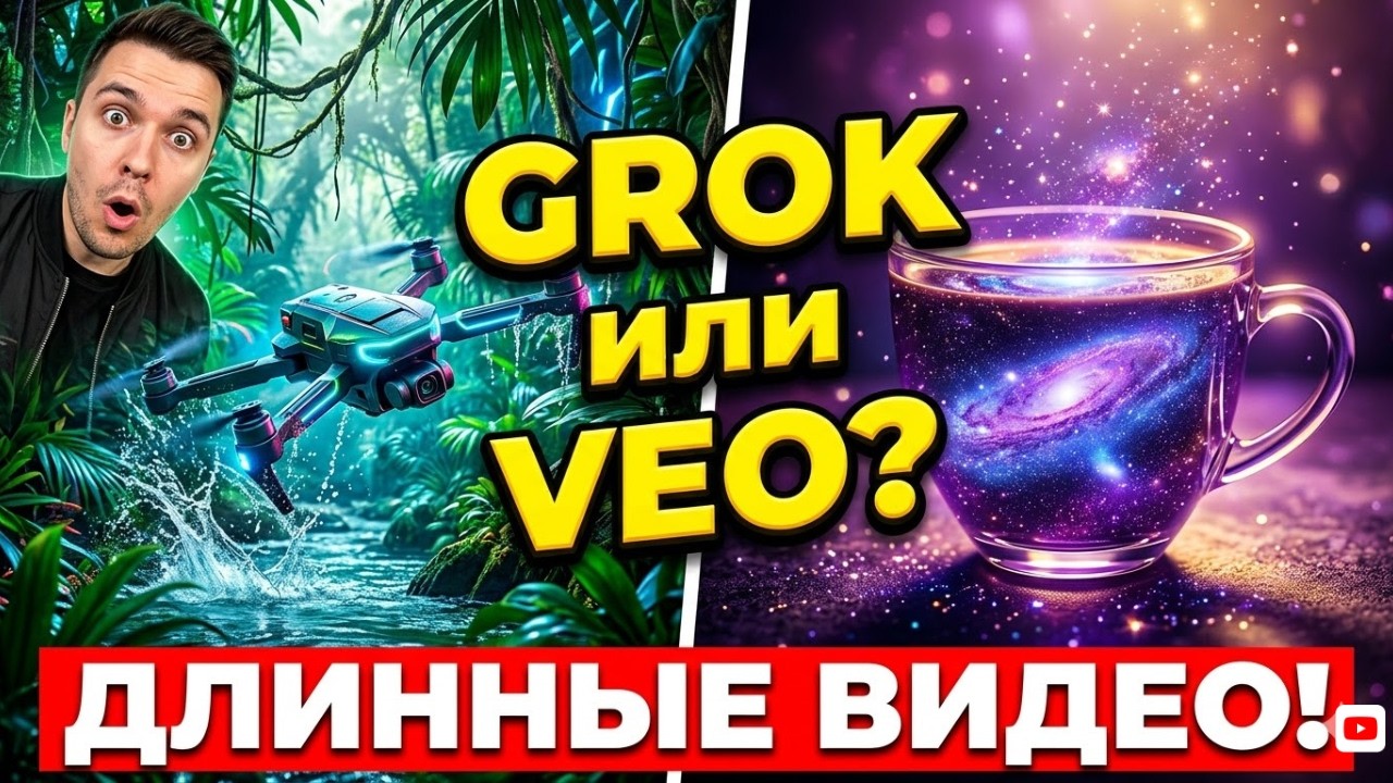 Как сделать ИИ-видео на 48 секунд? Битва нейросетей: Grok vs Veo