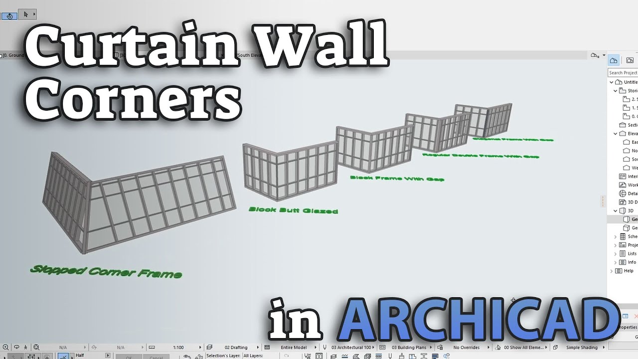 Curtain Wall Corners in Archicad Tutorial
