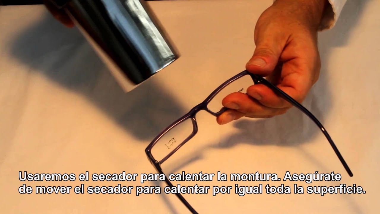 Cómo enderezar un puente torcido en monturas de acetato, TR-90 o plástico.