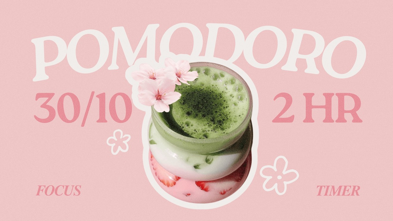 𝒔𝒂𝒌𝒖𝒓𝒂 𝒎𝒂𝒕𝒄𝒉𝒂 🌸 𝟹𝟶/𝟷𝟶 𝟹 𝚂𝙴𝚃𝚂 𝟸𝙷𝚁 | pomodoro technique | cozy slow jazz | study with me