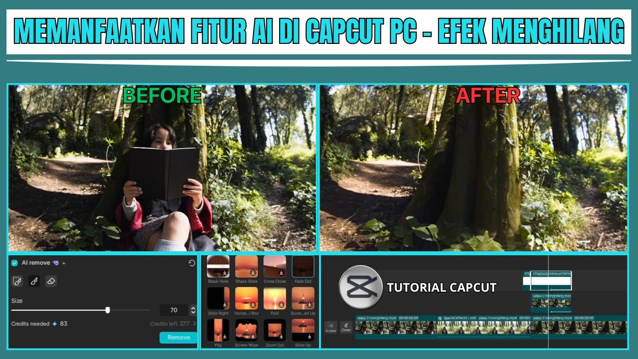 Tutorial Cara Membuat Efek Menghilang Menggunakan Fitur AI yang Ada di Menu Capcut Desktop Atau PC