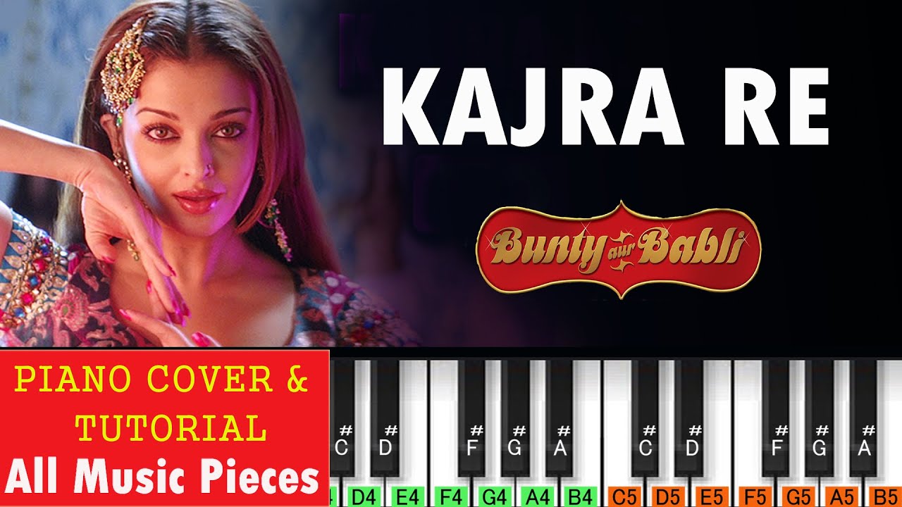 Kajra Re Piano Tutorial & Cover | Bunty Aur Babli (2005) | Bollywood Piano | Hindi Qawali Notation