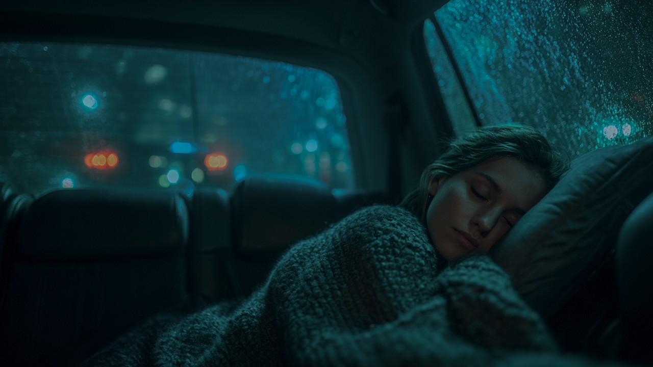 End Stress Tonight with Heavy Rain Sounds Inside a Parked Car