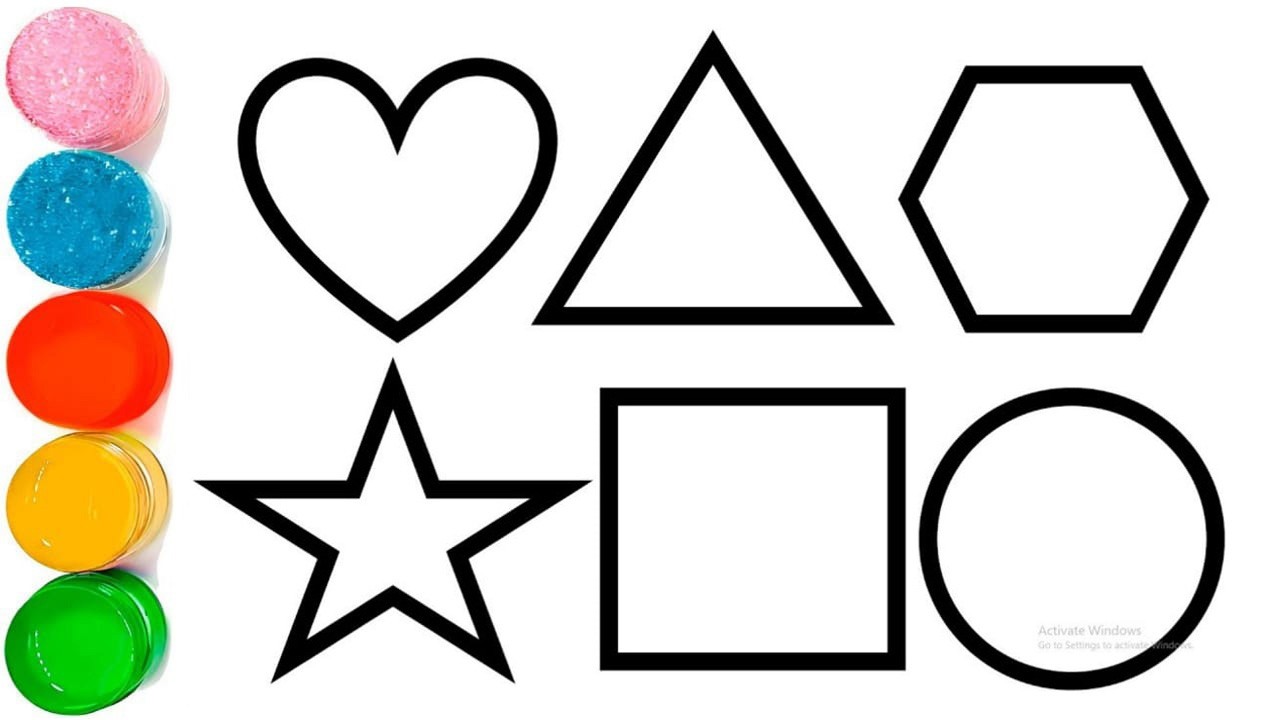Shapes drawing for kids, Learn 2d shapes, colors for toddlers | Preschool Learning part #080