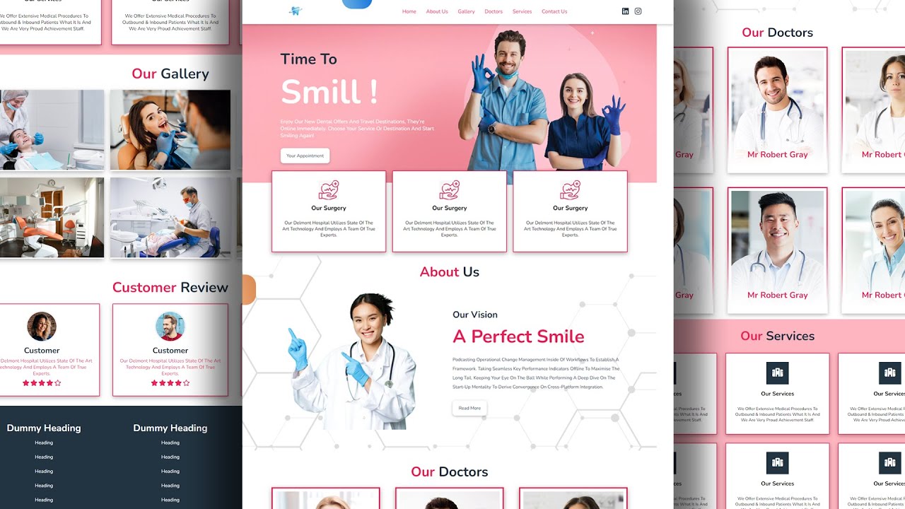 Dentist website using html CSS | Part 2