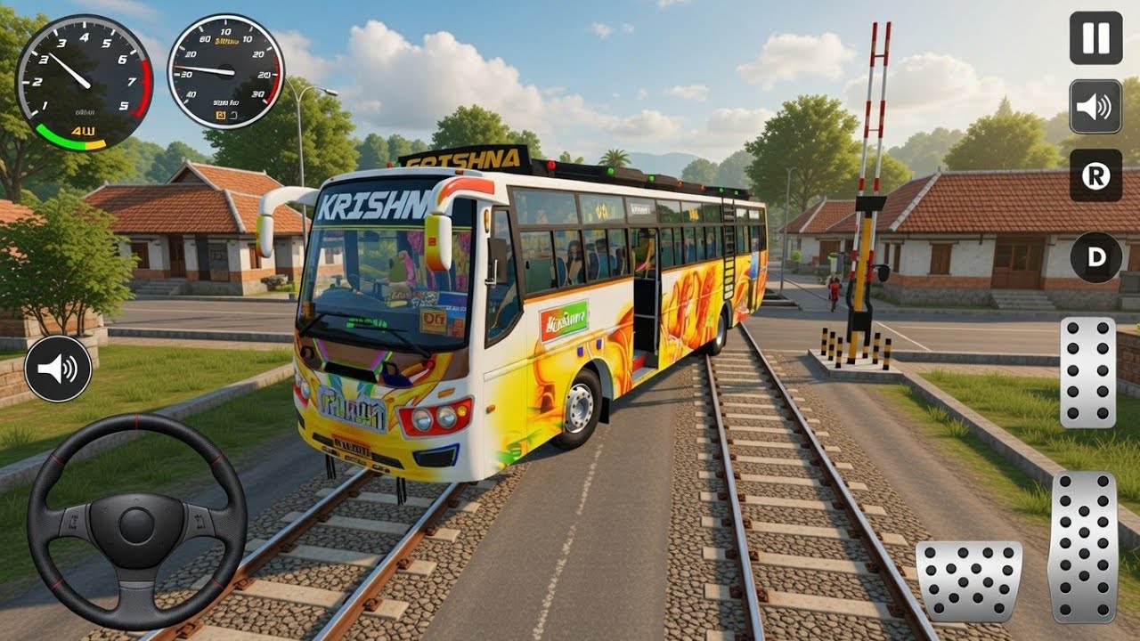 Krishna Private Bus Train Accident 😭 | Offroad & City Driving Gameplay | Bus Simulator Indonesia 