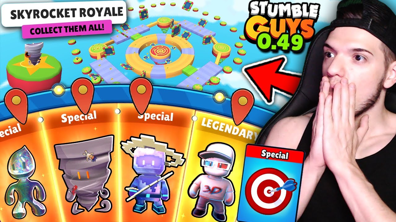 NOUL UPDATE 0.49 cu SKINURI SPECIALE si MAPA SKYROCKET ROYALE! Stumble Guys