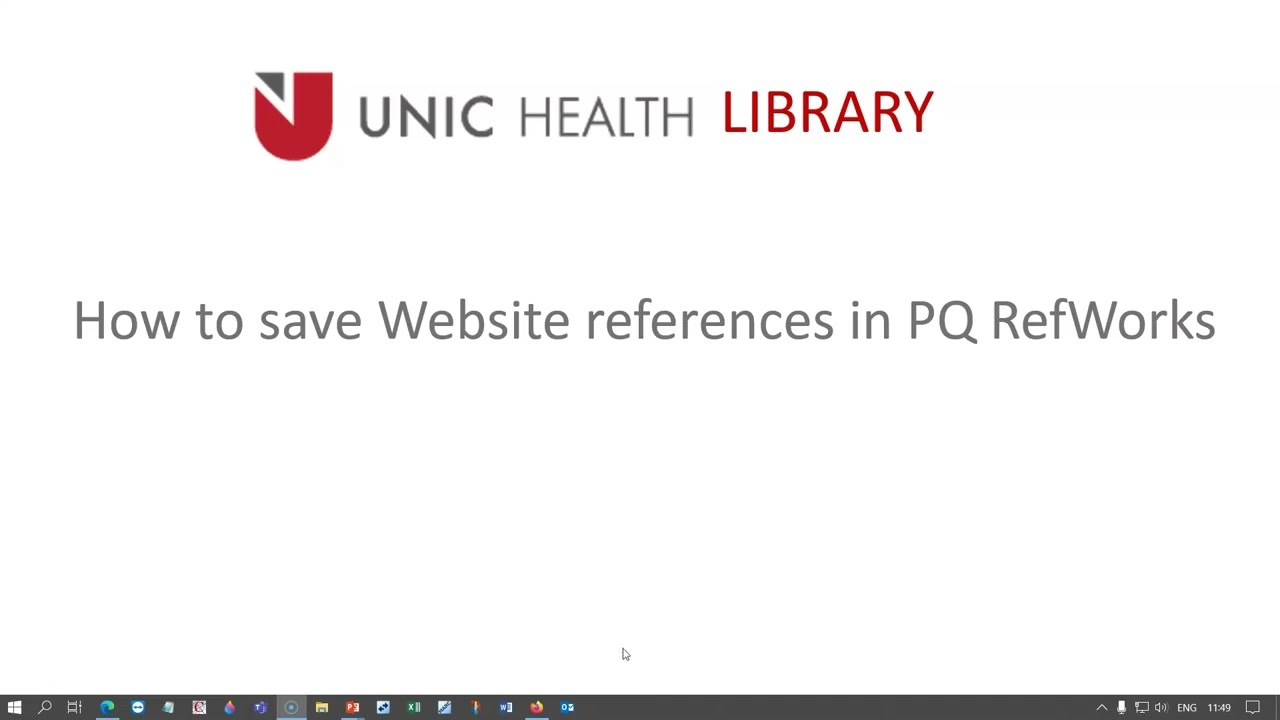 Saving a website for citation in RefWorks
