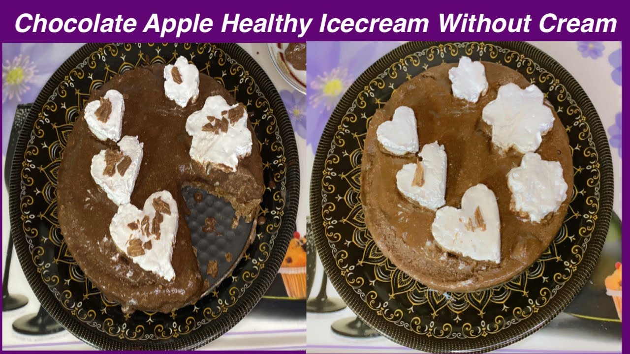 Chocolate  Icecream Recipe || Chocolate Cold Cake ||Healthy Apple Chocolate Cake