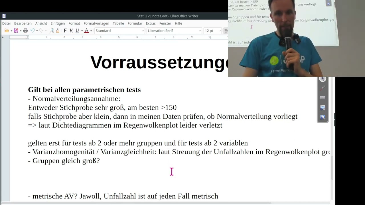 Statistik II Vorlesung 6: Voraussetzungen (non)-parametrischer Tests, deren Prüfung & Korrektur