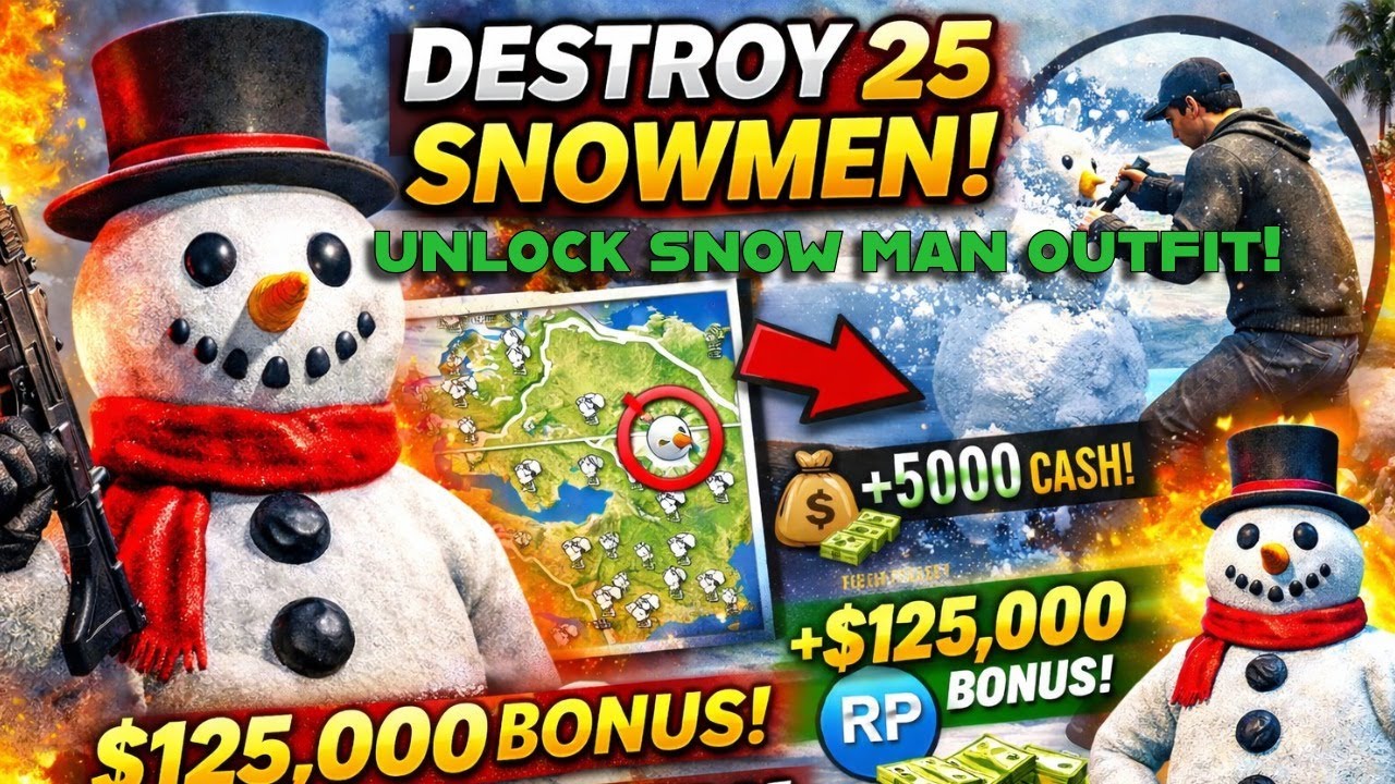 Snowman Outfit Unlock Guide In Telugu❄️ GTA Online | All Snowmen Locations