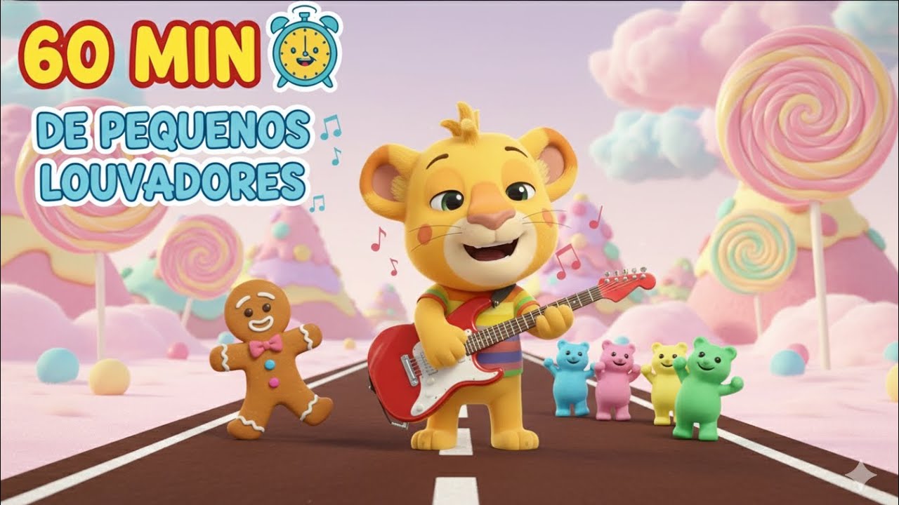 1 HORA de Louvores Animados | Playlist Cristã para Pais e Filhos Cantarem e se Divertirem Juntos
