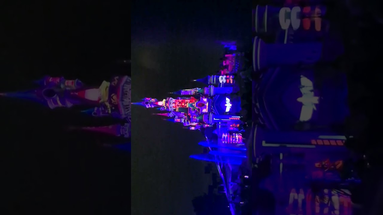 Disney Land Paris Castle illuminations and fireworks.