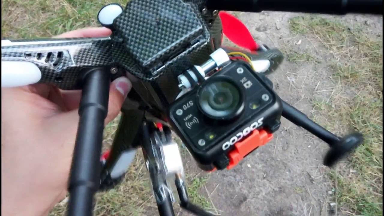 Квадрокоптер Detect x380 в полете с камерой без подвеса, проверка стабильности