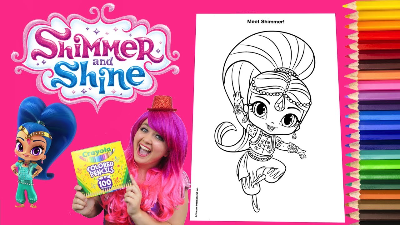 Coloring Shimmer and Shine Coloring Book Page Crayola Colored Pencils | KiMMi THE CLOWN