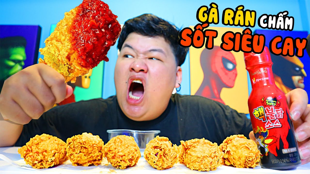 THỬ ĂN ĐÙI GÀ RÁN KFC CHẤM VỚI SỐT SIÊU CAY SAMYANG (Mazk Phá Phách #12)