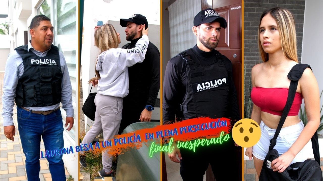 Ladr0na besa a un policía  en plena persecución 😨😥